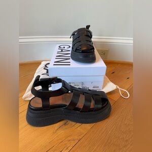 GANNI Platform Leather Sandals